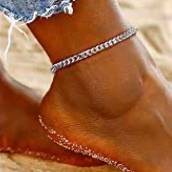NEW Cuban Chain Anklet Adjustable Ankle Bracelet - Picture 4 of 12